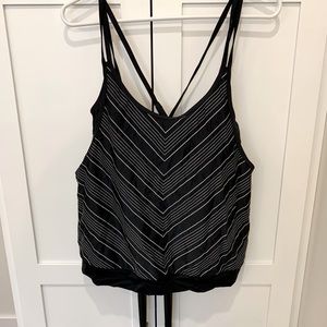 Athleta Blousy Chevron Tankini Top with Attached Bra - 36C